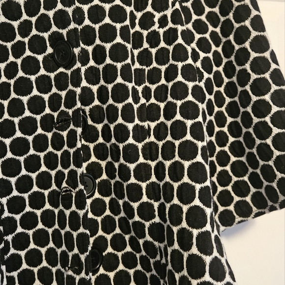 Vintage Studio Point L/G Black and White polka dot jacket with flowey sleeves - Picture 6 of 9